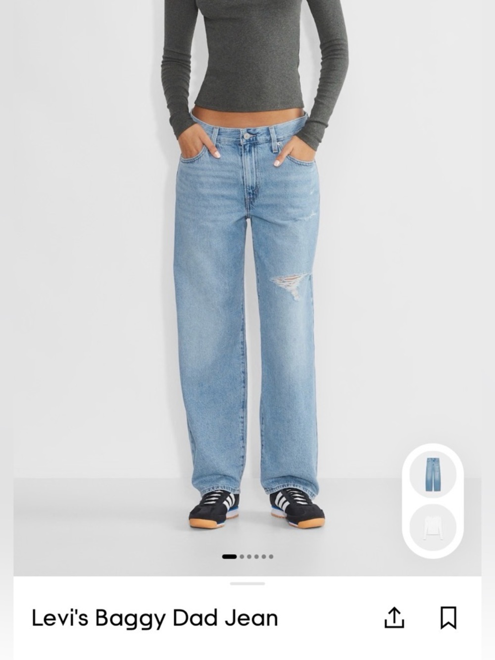 Baggy dad ripped jeans